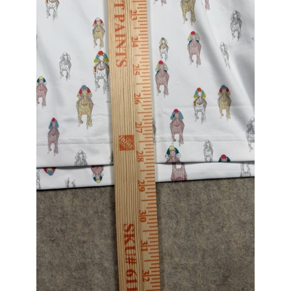 William Murray Golf Polo‎ Shirt Mens Medium White And They're Off Jockey Print - Picture 10 of 10